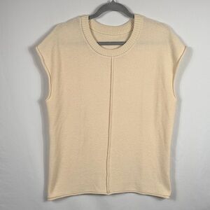 Elegant Beige Sleeveless Knit Top. Brand Unknown. Womens Size L. Coastal. Spring